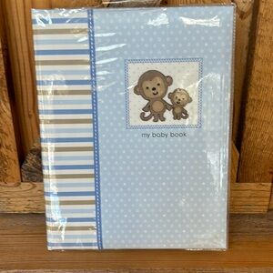 Carter’s Blue and Olive with monkey Baby’s first memory book new/unused